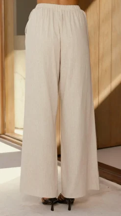 Kailani Strapless Top and Pants Set - Oat