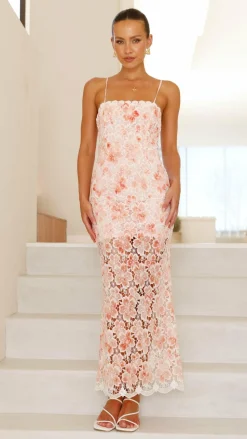 Kalista Maxi Dress - Orange Floral