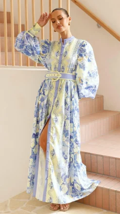 Kalliope Maxi Dress - Blue/Yellow
