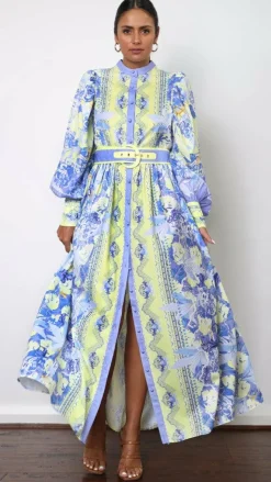 Kalliope Maxi Dress - Blue/Yellow