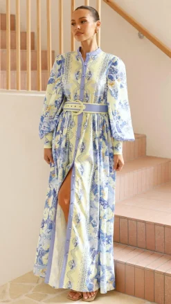 Kalliope Maxi Dress - Blue/Yellow