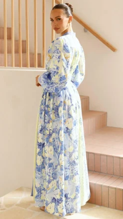 Kalliope Maxi Dress - Blue/Yellow