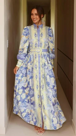 Kalliope Maxi Dress - Blue/Yellow