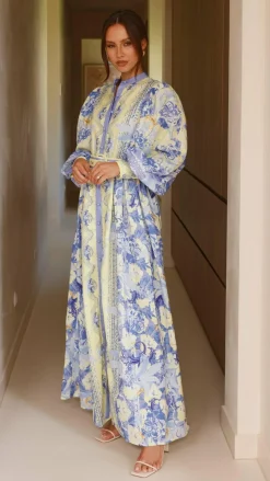 Kalliope Maxi Dress - Blue/Yellow