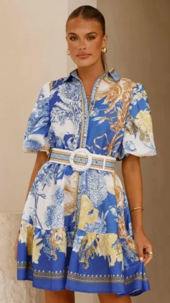 Kalliope Mini Dress - Blue Doll