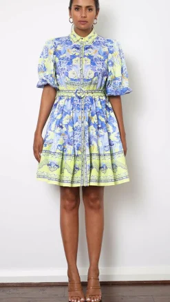 Kalliope Mini Dress - Blue/Yellow