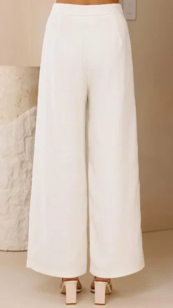 Karrina Tweed Button Up Vest and Pants Set - White