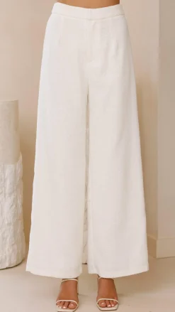 Karrina Tweed Button Up Vest and Pants Set - White