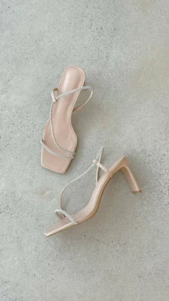 Kaye Heels - Nude Diamante