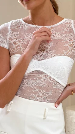 Kaylee Lace Top - White