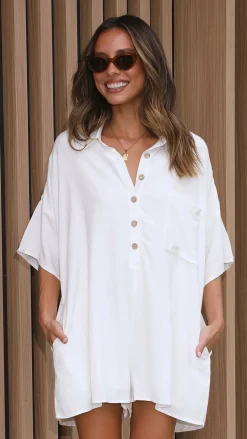 Keely Playsuit - White