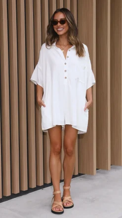 Keely Playsuit - White