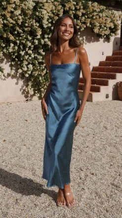 Keira Maxi Dress - Steel Blue