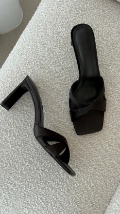 Kelsie Heels - Black Satin