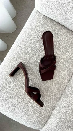 Kelsie Heels - Espresso Satin