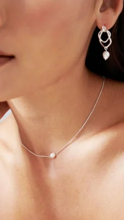 Kimmy Necklace - Silver/Pearl
