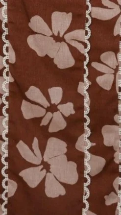 Kiva Crop Top - Brown Daylillies