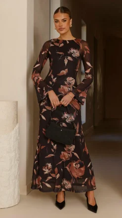 Koah Long Sleeve Maxi Dress - Flower Print