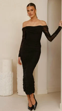 Kylie Maxi Dress Long Sleeve - Black