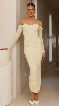 Kylie Maxi Dress Long Sleeve - Yellow