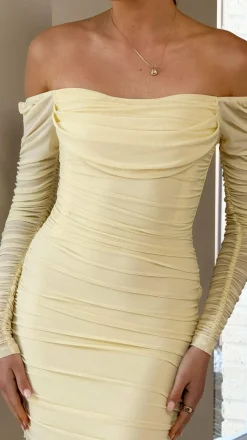 Kylie Maxi Dress Long Sleeve - Yellow