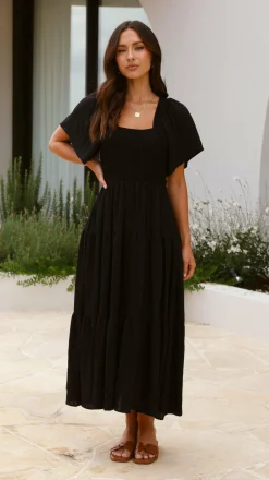 Lainey Midi Dress - Black