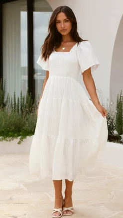 Lainey Midi Dress - White