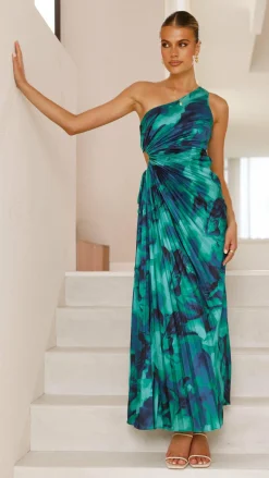Laken Maxi Dress - Green Print