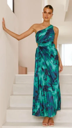 Laken Maxi Dress - Green Print