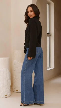 Lani Open Front Top - Black