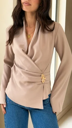 Lani Open Front Top - Latte