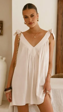 Lanna Mini Dress - Beige