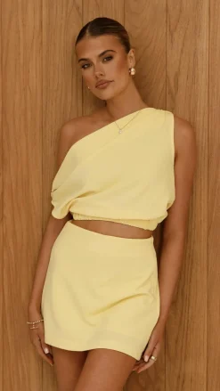 Lauren Off Shoulder Top - Yellow