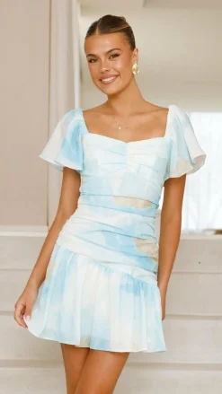 Laury Mini Dress - Blue Floral