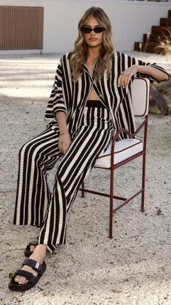 Layla Button Up Knit Shirt - Black