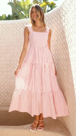 Laylah Maxi Dress - Red Stripe