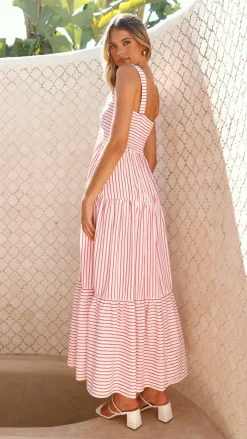 Laylah Maxi Dress - Red Stripe