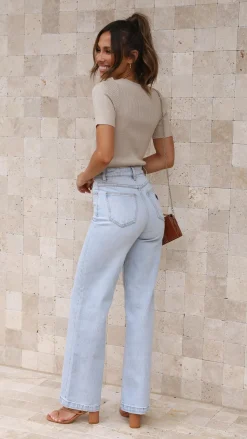 Laylin Ribbed Top - Oatmeal