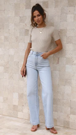 Laylin Ribbed Top - Oatmeal