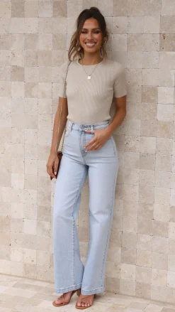 Laylin Ribbed Top - Oatmeal