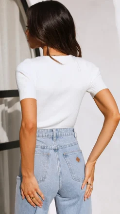 Laylin Ribbed Top - White