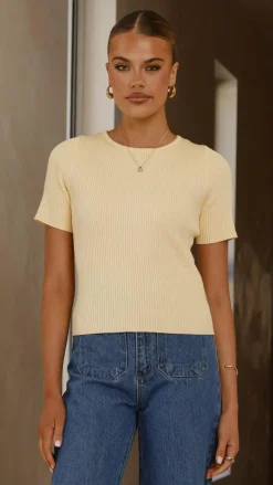 Laylin Ribbed Top - Yellow