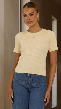 Laylin Ribbed Top - Yellow