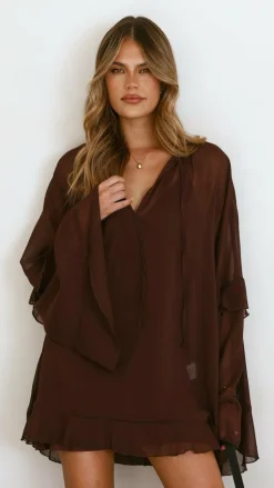 Leera Mini Dress - Chocolate