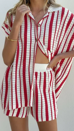 Leonie Knit Shorts - Red