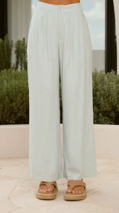 Lexi Linen Pants - Blue