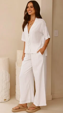 Lexi Linen Pants - White