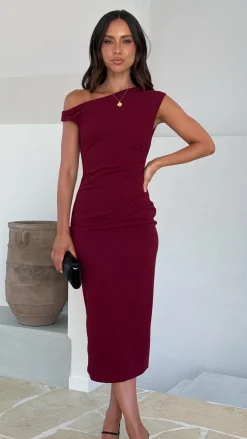 Lilah Midi Dress - Wine
