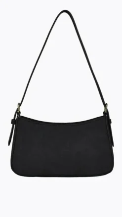 Lilu Shoulder Bag - Black Suede