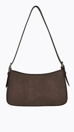 Lilu Shoulder Bag - Choc Suede